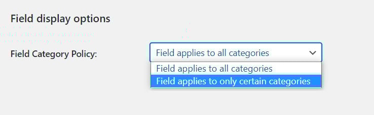 field display options